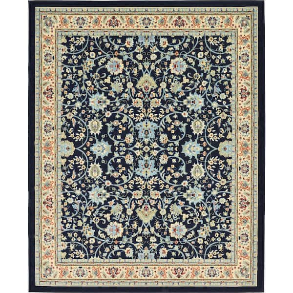 Unique Loom Sialk Hill Washington Navy Blue 8' 0 x 10' 0 Area Rug