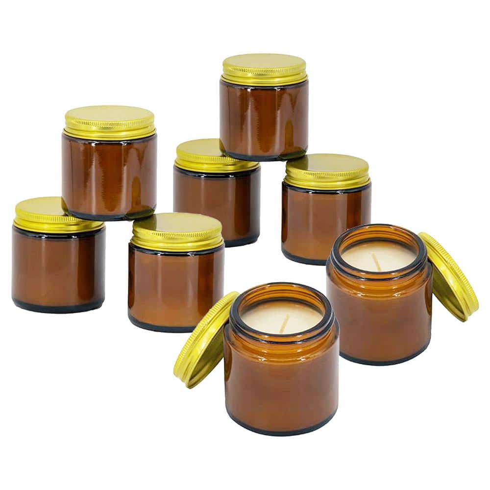 Set of 8 Earl Grey Scented Brown Soy Wax Candles