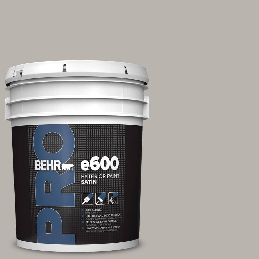 BEHR PRO 5 gal. #PPU24-11 Greige Satin Enamel Exterior Paint