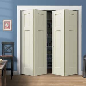 36 in. x 80 in. Craftsman Vanilla Painted Smooth Molded Composite Closet Bi-fold Double Door