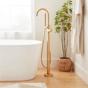 Lexia Single-Handle Floor Mounted Roman Tub Faucet in. Brushed Gold