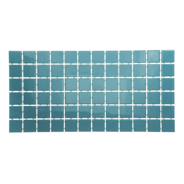 Daltile Restore Teal 4 in. x 4 in. Glazed Ceramic Mosaic Sample Tile