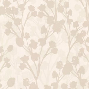 Lawson Beige Botanical Silhouette Beige Wallpaper Sample