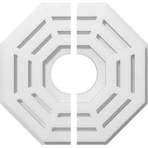 1 in. P X 5-1/2 in. C X 14 in. OD X 4 in. ID Westin Architectural Grade PVC Contemporary Ceiling Medallion, Two Piece