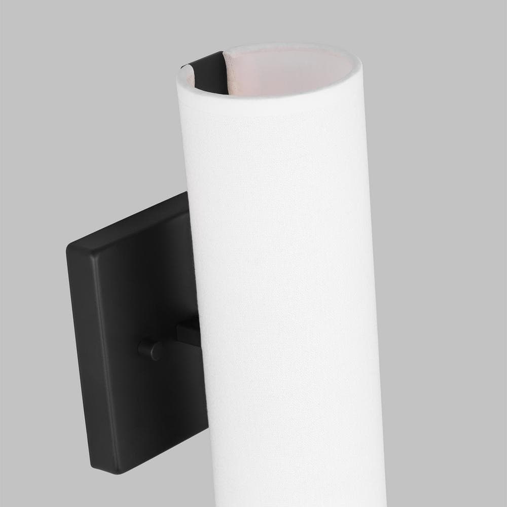 Capalino 12" White Cylinder Modern Vanity Sconce