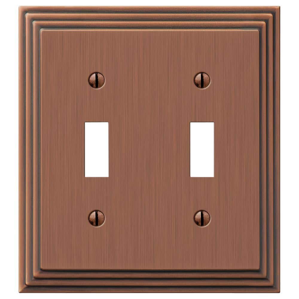 Tiered 2 Gang Toggle Metal Wall Plate - Antique Copper price history on PriceWatchPro
