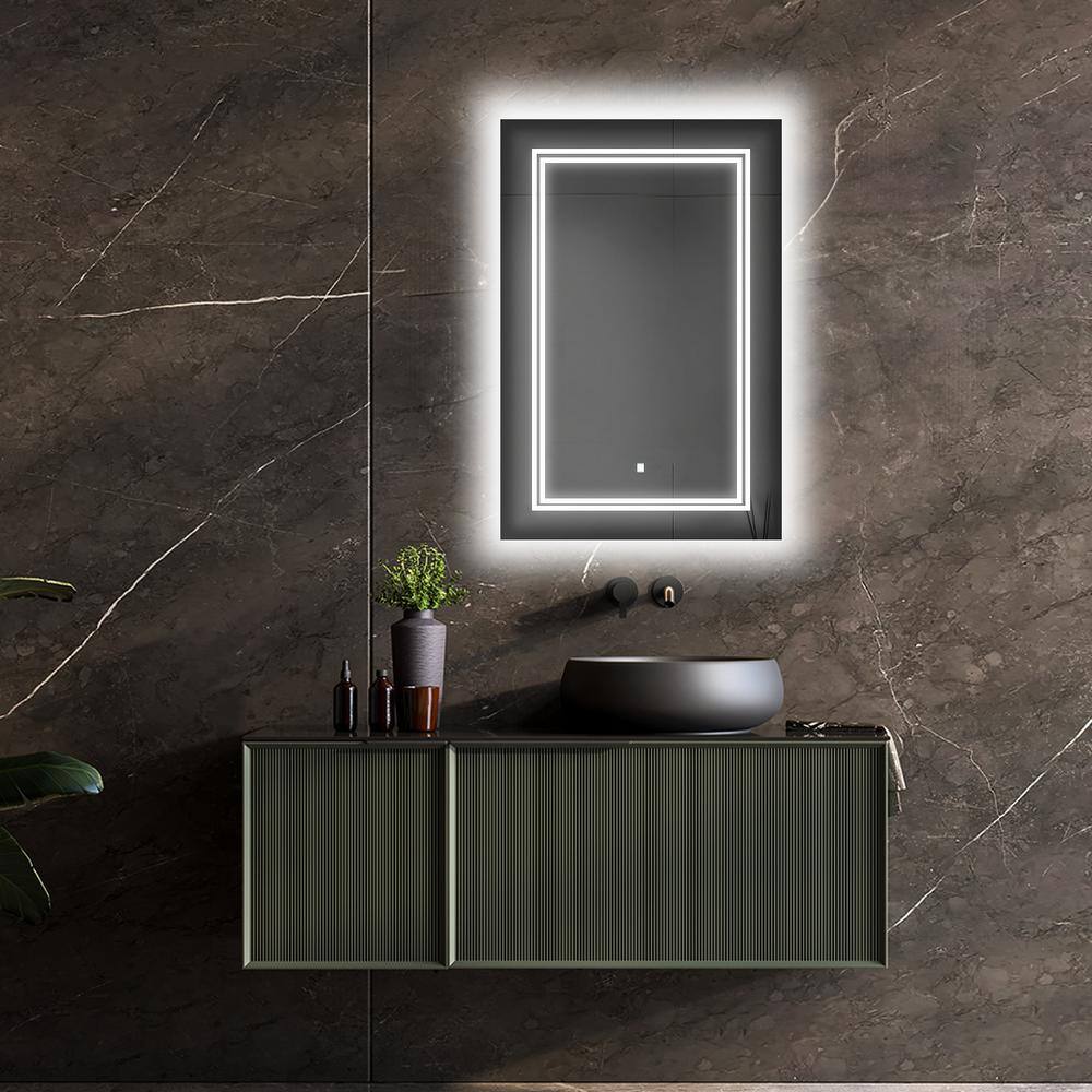 Sleek Soho 24"x36" LED Bathroom Mirror with Ambient Acrylight
