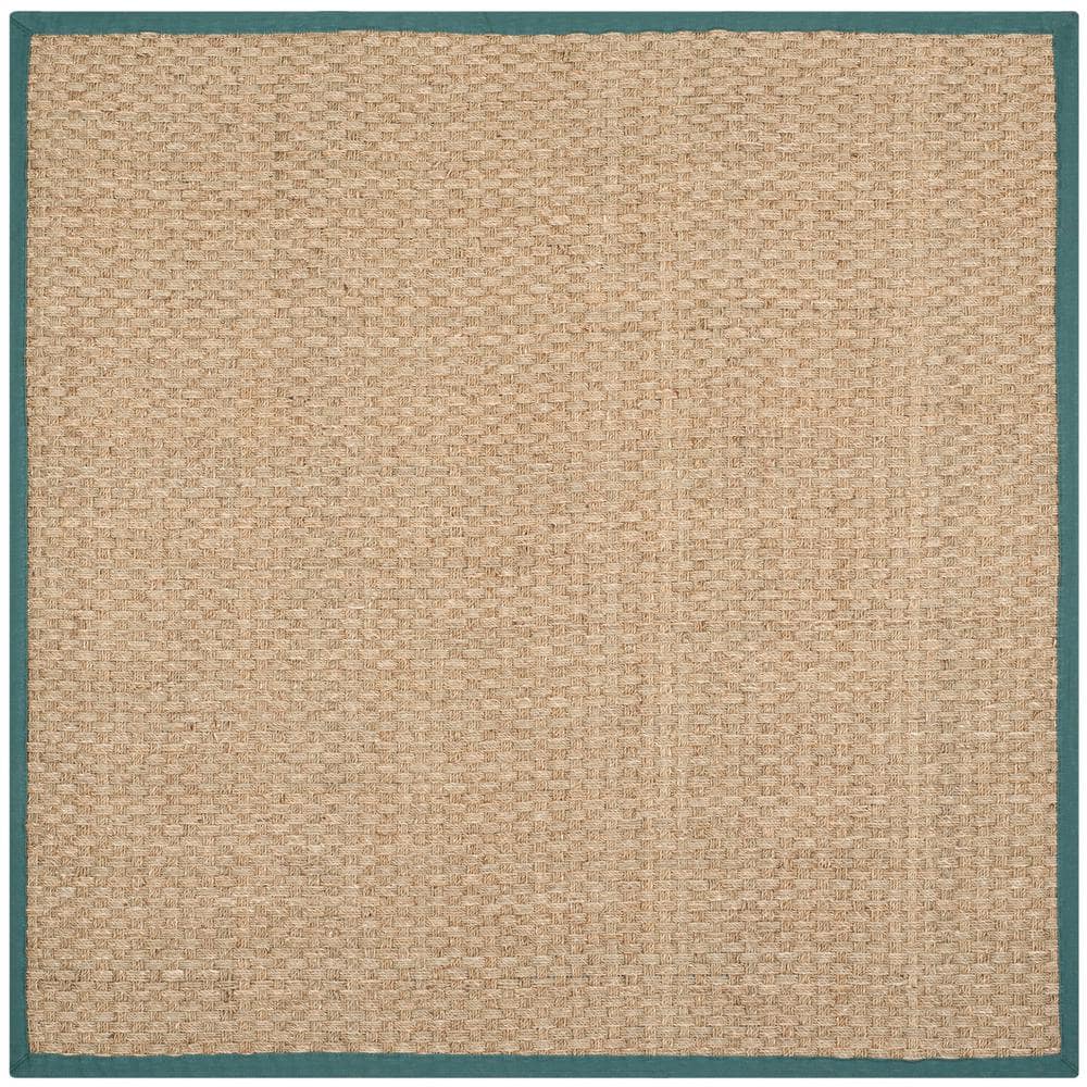Natural Fiber Natural/Light Blue 6 ft. x 6 ft. Border Woven Square Area Rug price history on PriceWatchPro