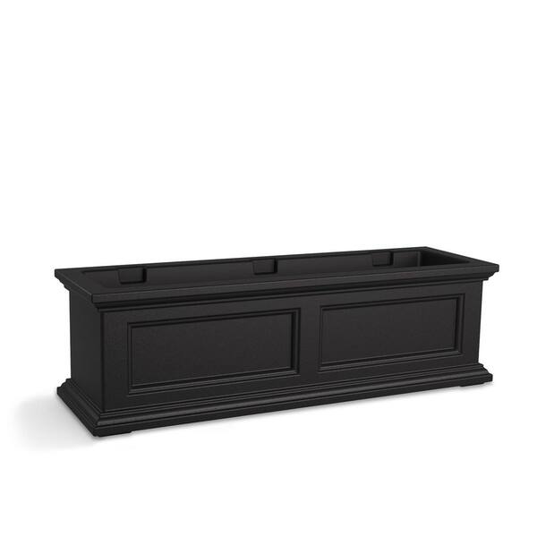 Fairfield 36 in. x 11 in. Self-Watering Black Polyethylene Window Box