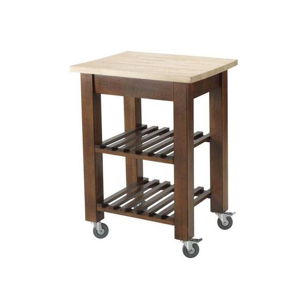 Home Decorators Collection Thomas Chestnut 24 in. W Kitchen Cart with Shelves