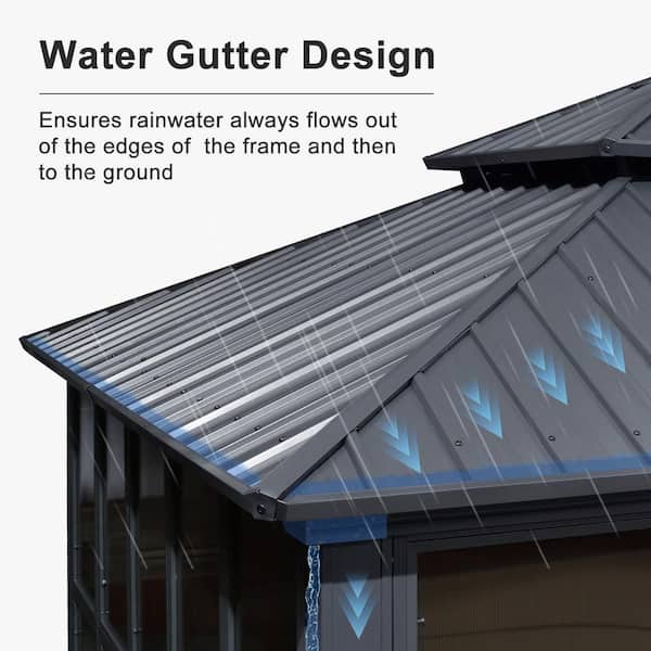 PURPLE LEAF 12 ft. x 20 ft. Sunroom Hardtop Gazebo Solarium