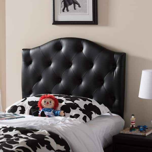 Baxton Studio Myra Black Full Headboard 28862 6424 HD The Home Depot