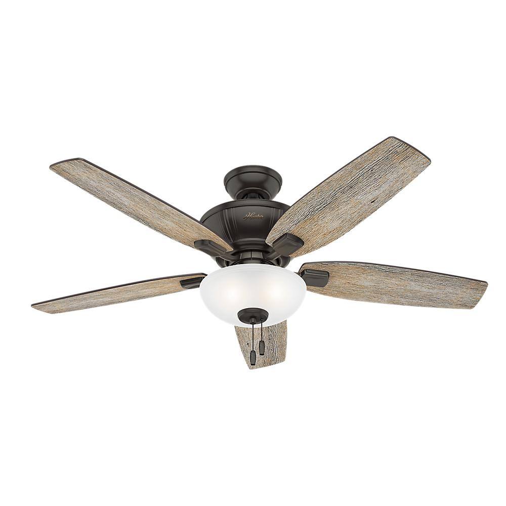 52" Noble Bronze Ceiling Fan with LED Light and Reversible Blades