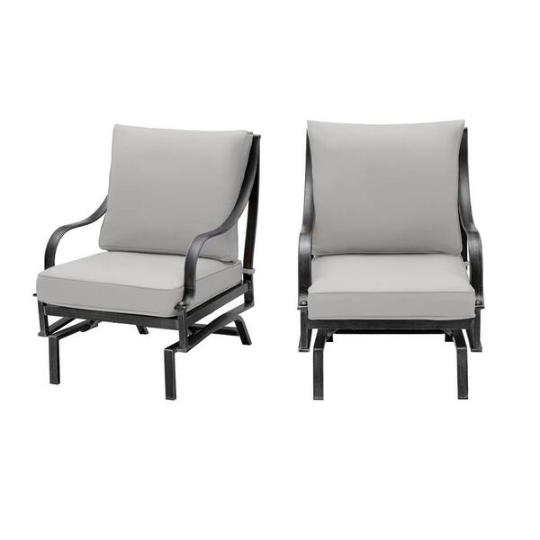 highland point black pewter aluminum outdoor patio rocking lounge chair