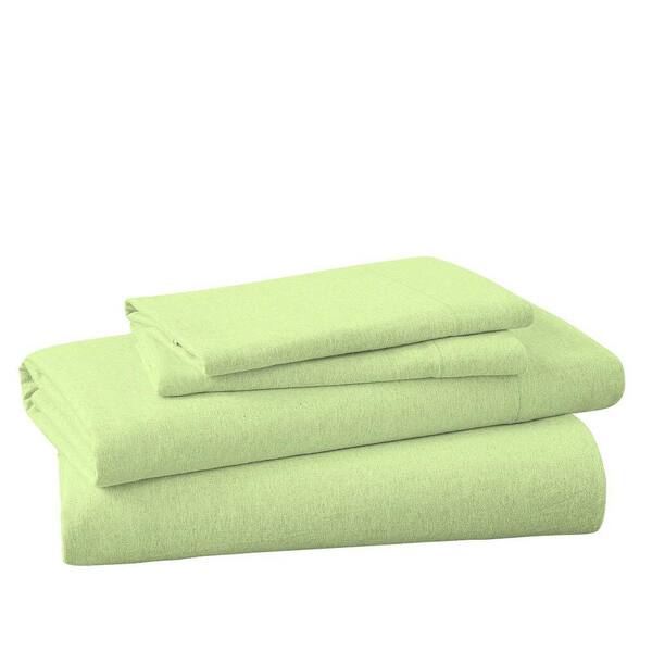 BROOKLYN FLAT 4-Piece Sage Solid Cotton Blend/Poly Full Jersey Knit Sheet Set
