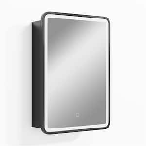 20 in. W x 28 in. H LED Lighted Rectangular Metal Recessed/Surface Mount Medicine Cabinet with Mirror