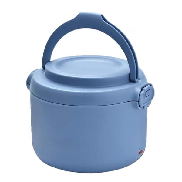 Portable Electric Lunch Box Aluminum Food Storage Container with Lids, Portable Food Warmer Heater, Spill-Free in Blue