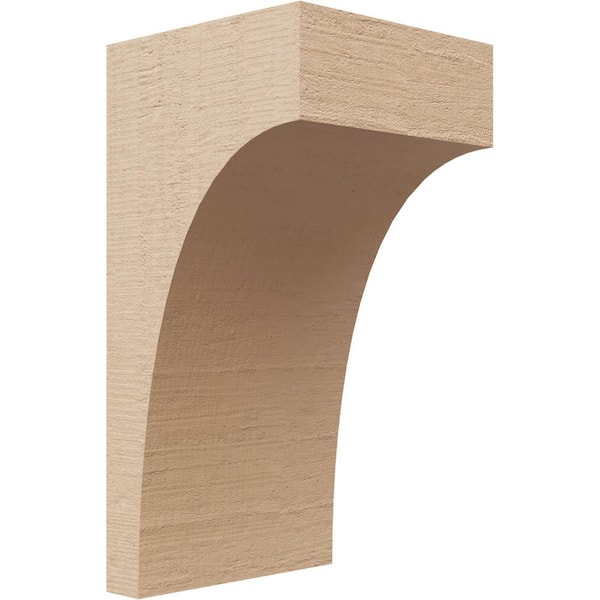 Ekena Millwork 4 in. x 8 in. x 4 in. Series 2 Wide Huntington Rough Cedar Woodgrain Timberthane Polyurethane Corbel, Primed Tan