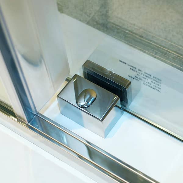 Staykiwi 60 in. W x 75 in. H Single Sliding Semi-Frameless Shower Door in Chrome Finish with Clear Glass