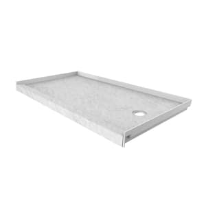 32 in. x 60 in. Single Threshold Shower Base with Right Hand Drain in Frost