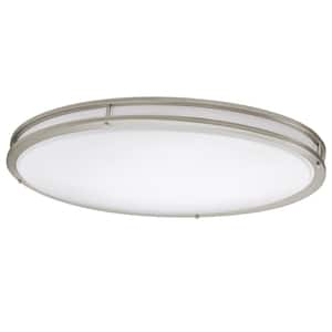 32 in. Orbit Oval Color Selectable CCT LED Flush Mount Brushed Nickel Ceiling Light 3000 Lumens Dimmable