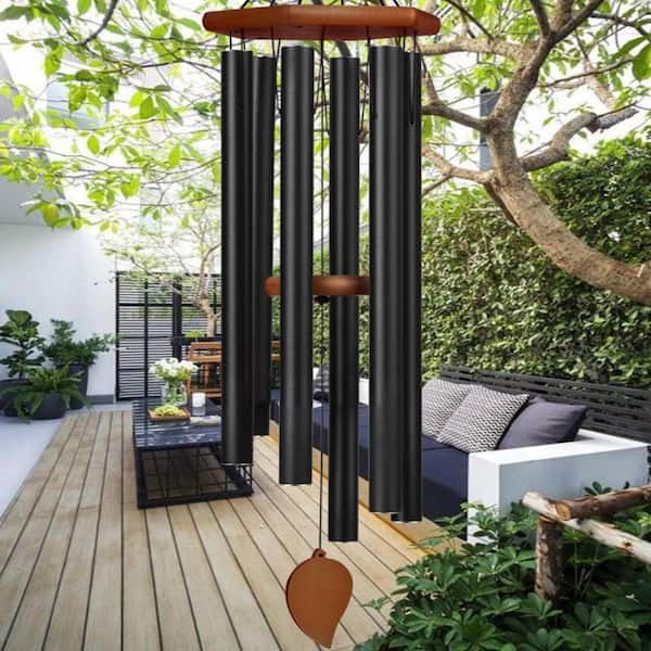 e*z様 BEAMS DALSTON HOUSE ウィングチップ 27 黒 RE 45 in. Wind Chimes Deep Tone Outdoor Decor Black 6-Piece GSL498