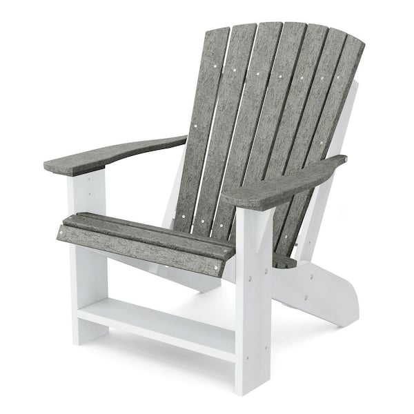 Wildridge Heritage Dark Gray and White Plastic Outdoor Adirondack