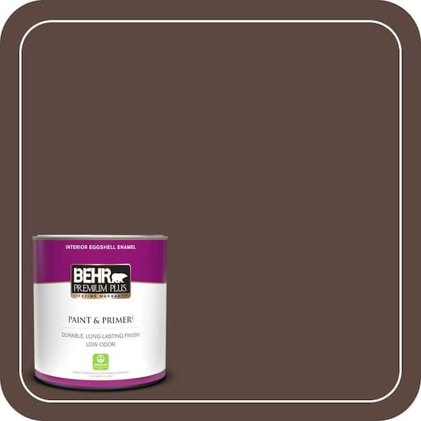BEHR PREMIUM PLUS 1 qt. #N170-7 Baronial Brown Eggshell Enamel Low Odor Interior Paint & Primer