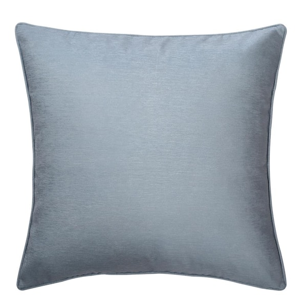StyleCraft Sincere Pale Blue Solid Cotton 24 in. x 24 in. Throw Pillow