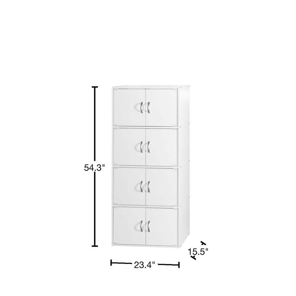 White 8-Door Multipurpose Storage Cabinet
