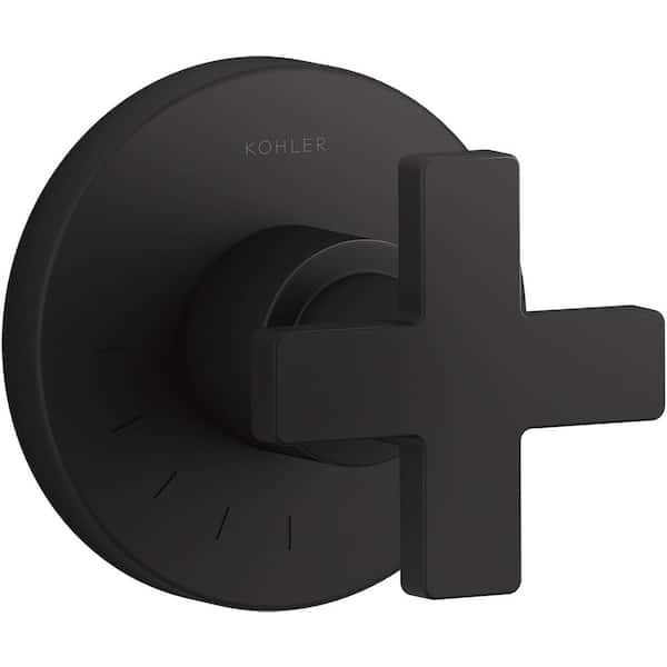 KOHLER Composed 1-Handle Volume Control Valve Trim Kit in Matte Black with Cross Handle (Valve Not Included)