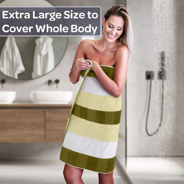 green towel dress Sleeveless Striped Towel Dress (Green) Small main image 0