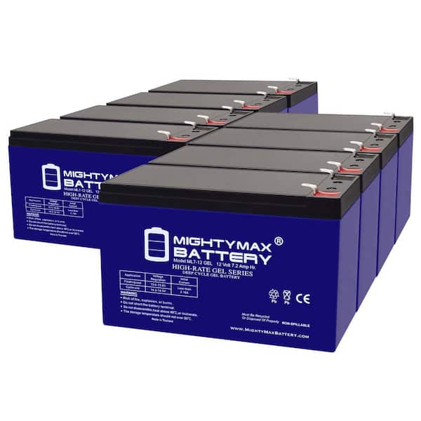 MIGHTY MAX BATTERY 12V 7AH GEL F1 Replacement Battery Compatible with Altronix SMP5PMP8CB - 8 Pack