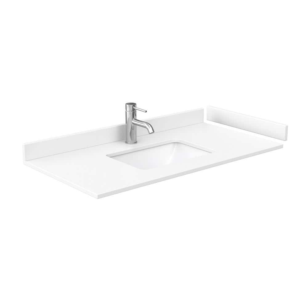 42'' White and Bronze Single Vanity with Cultured Marble Top