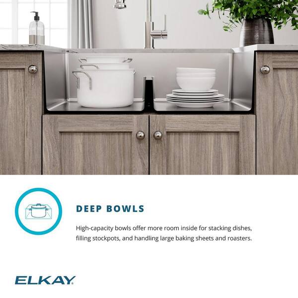 Elkay Crosstown 18-Gauge Stainless Steel 31.5 in Double Bowl