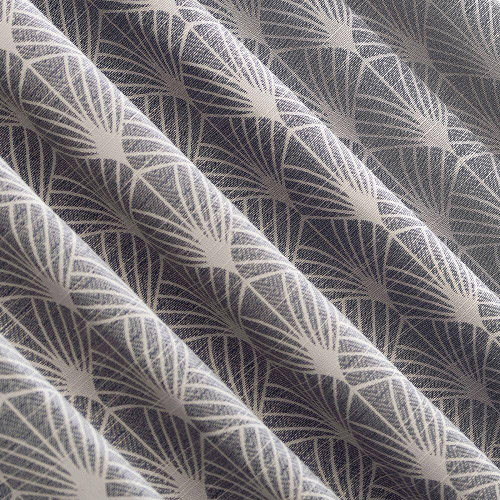 Navy Art Deco Blackout Polyester Curtain Panel with Rod Pocket