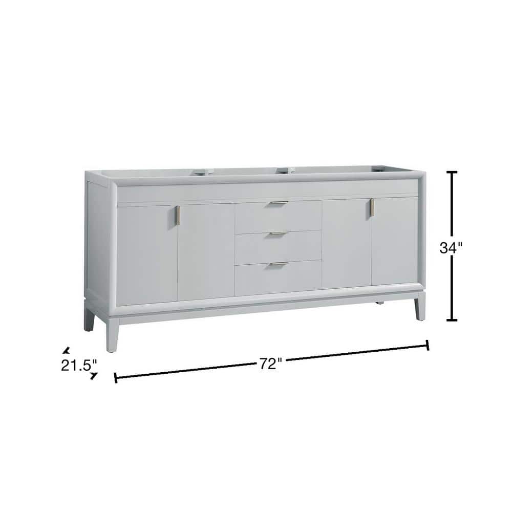 Emma 72" Dove Gray Solid Wood Double Vanity Cabinet