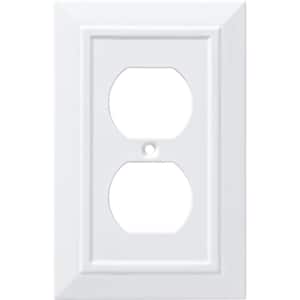 Classic Architecture Pure White Antimicrobial 1-Gang Duplex Wall Plate (4-Pack)