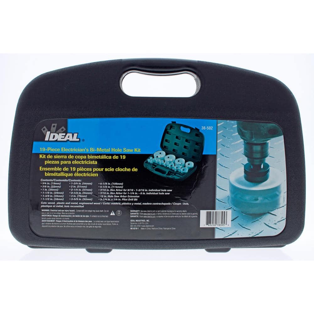 IDEAL Electrician's BiMetal Hole Saw Kit 19 Piece 36502 The Home
