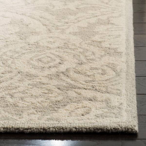 SAFAVIEH Blossom Silver/Ivory 8 ft. x 10 ft. Area Rug BLM106G-8