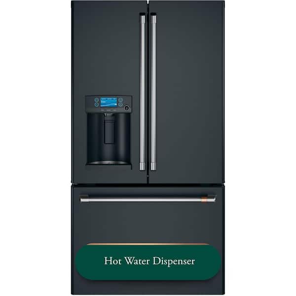 22.2 cu. ft. Smart French Door Refrigerator with Hot Water Dispenser in Matte Black, Counter Depth and ENERGY STAR