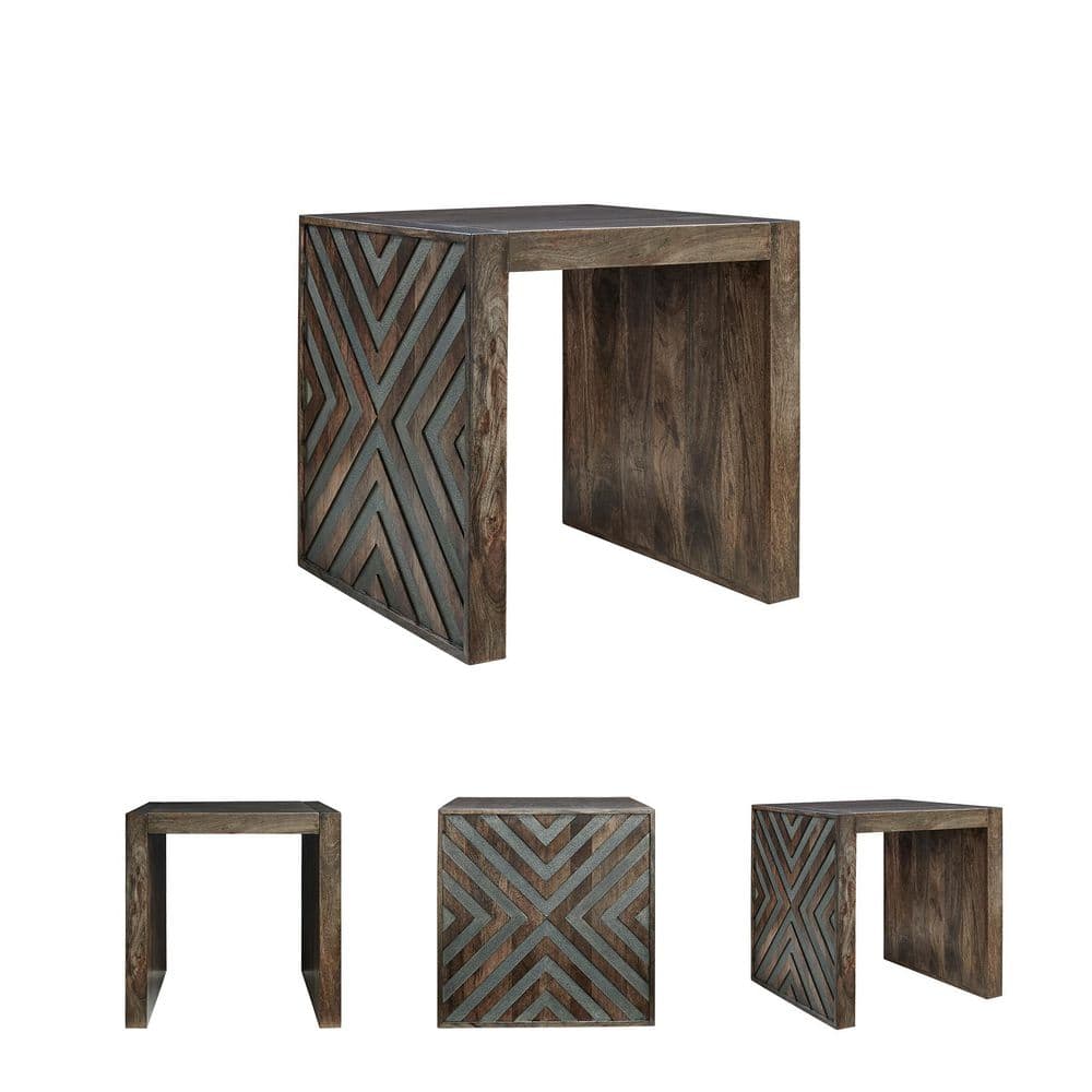 Dreggan 24 in. Brown Square Wood End Table - thumbnail 8