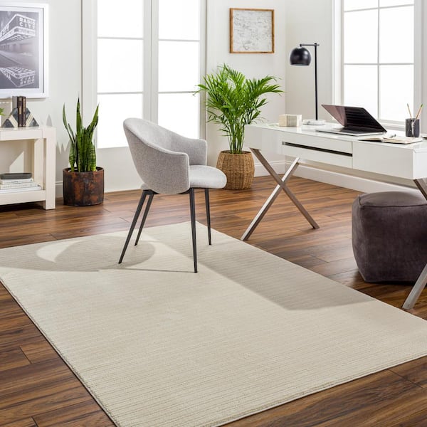 Alder Cream 5 ft. x 7 ft. Stripe Indoor Machine-Washable Area Rug