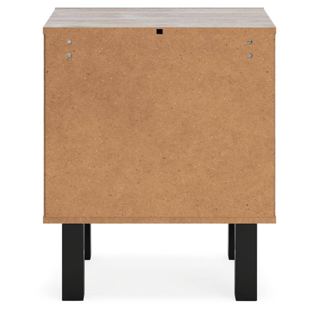 Contemporary Black and Gray 2-Drawer Nightstand with Matte Handles
