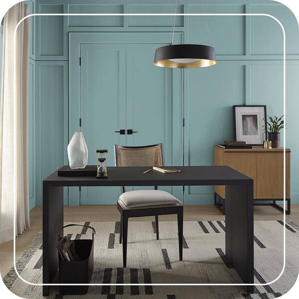 BEHR MARQUEE 1 qt. #PMD-35 Blue Agave Satin Enamel Interior Paint
