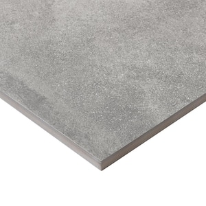 Dominion Slate Gray 23.62 in. x 23.62 in. Matte Limestone Look Porcelain Paver Tile (7.74 sq. ft./Case)