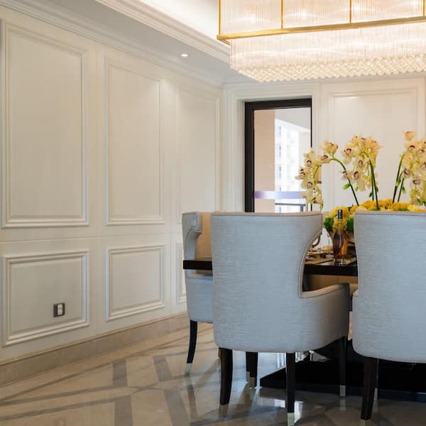 White Peel and Stick Wall Molding Kit, Premade Accent Molding Wainscoting Panel for Interior Wall Decor