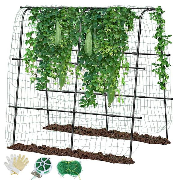 Cucumber Trellis for Garden Vegetable Trellis, 63 " x 63 in. U-Shaped Metal Garden Trellis Arch Plant Grow Support Frame