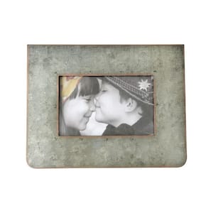 3 in. x 5 in. Galvanized 2-Sided Standing Picture Frame