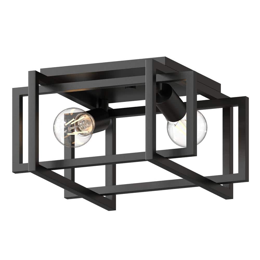 11.5 in. 2-Light Black Flush Mount Ceiling Fixture price history on PriceWatchPro